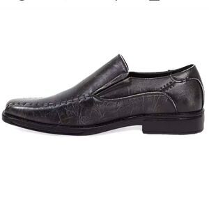 Mens District 3 IMPULSE Shoe, Cracked Leather Look, Black Mosaic- Size 13